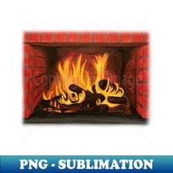 Brick Fireplace - PNG Transparent Digital Download File for Sublimation - Bring Your Designs to Life