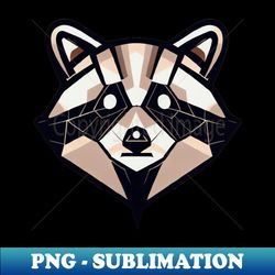 Abstract Raccoon Elegance Geometric Shaped Artwork for Art Enthusiasts - Trendy Sublimation Digital Download - Bold & Eye-catching
