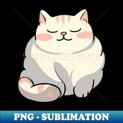 Chubby sleepy cat - Unique Sublimation PNG Download - Add a Festive Touch to Every Day