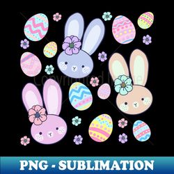 Adorable easter bunny and easter egg illustration - Trendy Sublimation Digital Download - Perfect for Personalization