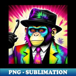 Mafia monkey with tie-dye - Signature Sublimation PNG File - Perfect for Personalization