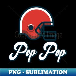 Retro American Football Pop Pop Gridiron Helmet Grandpa - Elegant Sublimation PNG Download - Transform Your Sublimation Creations