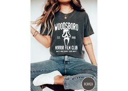 Comfort Colors Woodsboro Horror Film Club Shirt,Scary Halloween Shirt,Spooky Season Shirt,Scream Ghost Shirt,Halloween G