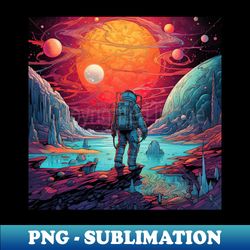 Spaceman Astronaut Exploring Foreign Planet - Sublimation-Ready PNG File - Unleash Your Inner Rebellion