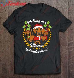 Dachshund Dog Christmas Shirt Walking In A Wiener Wonderland Shirt, Long Sleeve Kids Christmas Shirts Family  Wear Love,