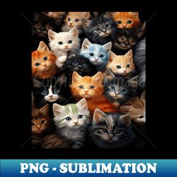 Funny Cat many cats Cute Kawaii Cat Cute eyes many kittens - Sublimation-Ready PNG File - Transform Your Sublimation Creations