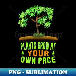 Plants Grow At Your Own Pace - Premium Sublimation Digital Download - Boost Your Success with this Inspirational PNG Download