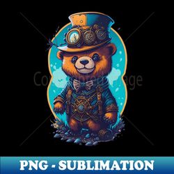 Cute Steampunk Bear - PNG Sublimation Digital Download - Perfect for Sublimation Art