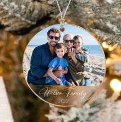 custom  family picture glass ornament,  personalized photo ornaments, photo ornament