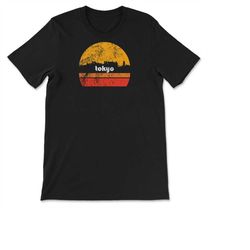 Vintage Tokyo Japan City Skyline Retro Sunset Vacation Souvenir T-shirt, Sweatshirt & Hoodie