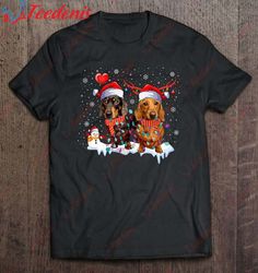 Dachshund Puppy Dog Christmas Festive Lights T-Shirt, Christmas Clothes Family  Wear Love, Share Beauty