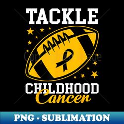 Tackle Childhood Cancer Awareness Ribbon Football Family Kid - Exclusive Sublimation Digital File - Unleash Your Inner Rebellion