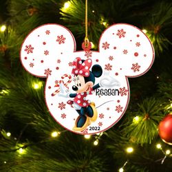 Personalized Minnie  2023 Ornament, Disney Christmas Ornaments, Minnie Ornament