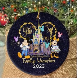 Wdw 50th Anniversary Ornament, Disney Family Christmas Ornament, Family Vacation Ornament
