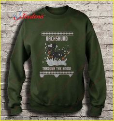 Dachshund through the snow Ugly Christmas Sweater T-Shirt, Christmas Tees On Sale  Wear Love, Share Beauty