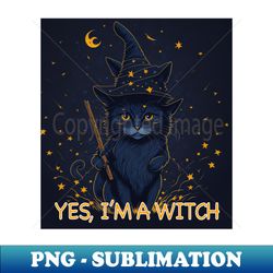 Halloween Witch Cat - Instant Sublimation Digital Download - Bold & Eye-catching