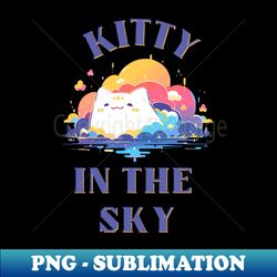 Blissful Kawaii Kitty In The Sky - Retro PNG Sublimation Digital Download - Unleash Your Inner Rebellion