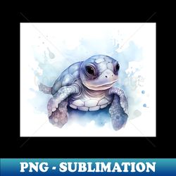inked watercolor baby sea turtle artwork - high-quality png sublimation download - spice up your sublimation projects
