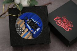 Police Christmas Ornament, Custom Christmas 2023 Gift for Policeman, Thin Blue Line Gift for Police Officer