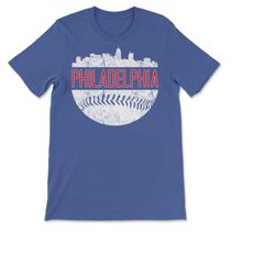 Philadelphia City Skyline Baseball Philly PA Retro Fan T-shirt, Sweatshirt & Hoodie