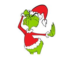 Grinch Christmas SVG, christmas svg, grinch svg, grinchy green svg, funny grinch svg, cute grinch svg, santa hat svg 207
