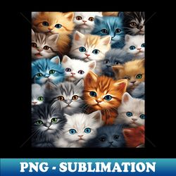 Funny Cat many cats Cute Kawaii Cat Cute eyes many kittens - Premium PNG Sublimation File - Spice Up Your Sublimation Projects