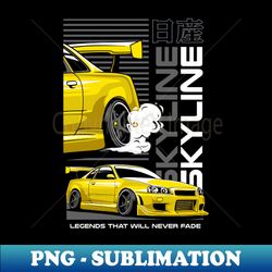 Yellow Nissan Skyline - Premium PNG Sublimation File - Stunning Sublimation Graphics