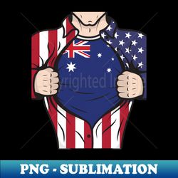 Australian In The USA Half American Born in Australia - Signature Sublimation PNG File - Instantly Transform Your Sublimation Projects