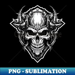 Metal Skull - PNG Transparent Digital Download File for Sublimation - Enhance Your Apparel with Stunning Detail