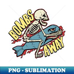 Bombs Away Skeleton Bomber Nose Art - Retro PNG Sublimation Digital Download - Unlock Vibrant Sublimation Designs