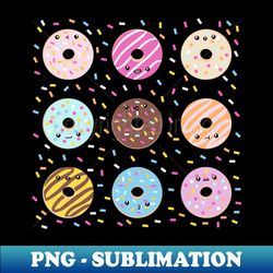 Kawaii donuts - PNG Transparent Digital Download File for Sublimation - Unleash Your Inner Rebellion