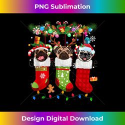 Pug Dog In Christmas Socks Lights Pug Dog Lover Xmas Tank To - Contemporary PNG Sublimation Design - Access the Spectrum of Sublimation Artistry