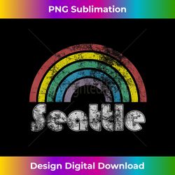 Seattle Rainbow 70's 80's Style Retro Gay Pride Men Wome - Sublimation-Optimized PNG File - Craft with Boldness and Assurance