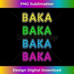 Retro 80's Vintage Neon Anime Sign BAKA Funny Gift - Sublimation-Optimized PNG File - Lively and Captivating Visuals