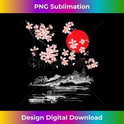 Vintage Cherry Blossom Sakura Japanese Art, Sakura Tank To - Minimalist Sublimation Digital File - Craft with Boldness and Assurance
