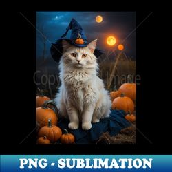 Sleek orange angora witch cat - Unique Sublimation PNG Download - Create with Confidence