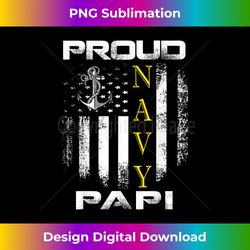 Vintage Proud Navy Papi With American Flag Gift - Chic Sublimation Digital Download - Challenge Creative Boundaries