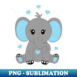 Cute baby elephant in blue - Special Edition Sublimation PNG File - Unleash Your Inner Rebellion