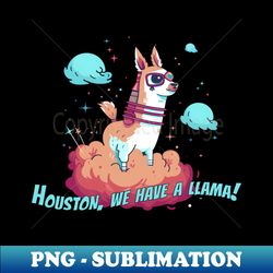 llama riding rocket through galaxy t-shirt design - vintage sublimation png download - create with confidence