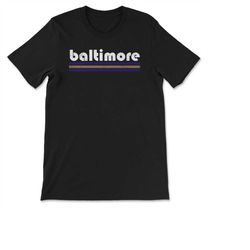 Vintage Baltimore Maryland Retro Three Stripe Weathered  T-shirt, Sweatshirt & Hoodie