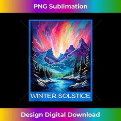 Winter Solstice Magical Aurora Borealis Nordic Xmas Holiday Tank Top - Urban Sublimation PNG Design - Ideal for Imaginative Endeavors