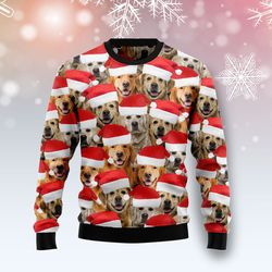 Golden Retriever Group Awesome Sweater, Ugly Christmas Sweater for Dog Lovers