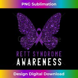 Rett Syndrome Awareness Butterfly Purple Ribbon Support - Deluxe PNG Sublimation Download - Ideal for Imaginative Endeavors