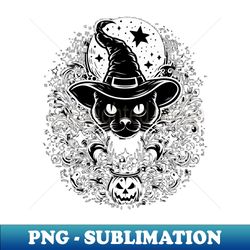 Witchy Whiskers Black Cats Mysterious Brew Conjuring - Retro PNG Sublimation Digital Download - Enhance Your Apparel with Stunning Detail