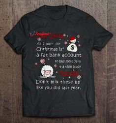Dear Santa All I Want For Christmas Is A Fat Bank Account Christmas Sweater Version2 Shirt, Cotton Plus Size Womens Chri