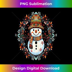 Snowman Seasons Mandala Winter Christmas Tank To - Sleek Sublimation PNG Download - Customize with Flair