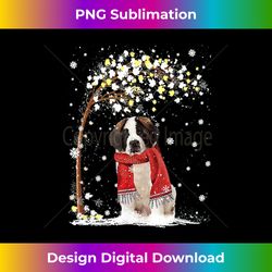 Saint Bernard Dog Tree Snow Christmas Pajama Dog Lover - Sublimation-Optimized PNG File - Challenge Creative Boundaries