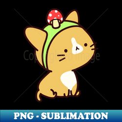 mushroom hat cat - retro png sublimation digital download - defying the norms
