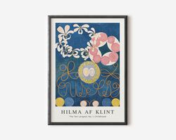 Hilma Af Klint Exhibition Poster, Famous Klint Gallery Wall Art Print, Blue Boho Print, Museum Poster, Living Room Art,I