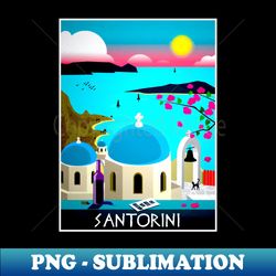 Santorini Greece Travel and Tourism Advertising Print - Aesthetic Sublimation Digital File - Unleash Your Creativity